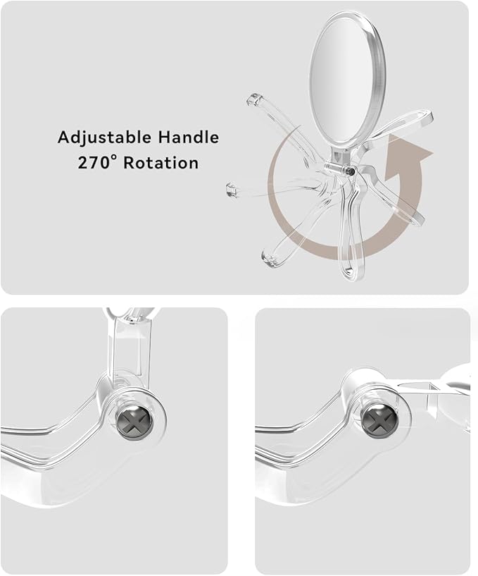 1X/30X Magnifying Mirror for Travel with Handle, Double Sided Hand Mirror with 1X/30X Magnification and Tweezers, Foldable Portable Handheld Magnifying Mirror for Makeup, Shaving, Travel