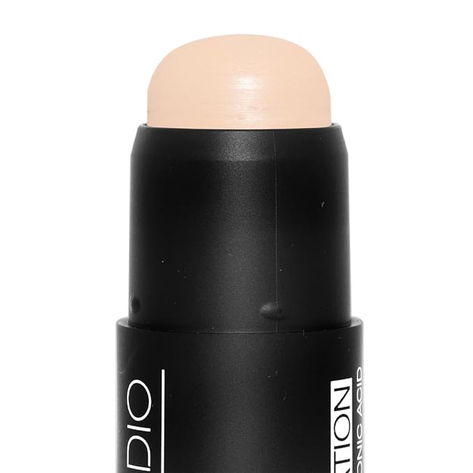 Palladio BUILD & BLEND Foundation Stick, Medium Coverage Buildable Contour Stick for Face, Ultra Blendable Creamy Formula for a Natural Shine Free Finish, 0.25 Ounce (Natural Ivory)