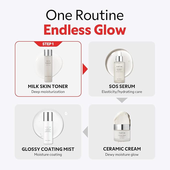 TIRTIR Milk Skin Rice Toner | Deep Moisturizing, Hydrating Toner for face, Niacinamide, Ceramide, Rice Bran Extract, Nature-Oriented Ingredients for Korean Skin Care, Vegan, 0.67 Fl Oz