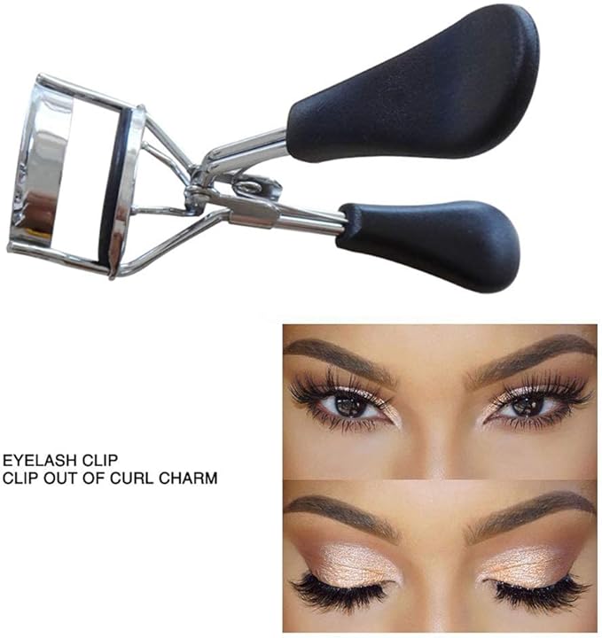 Black Portable Eyelash Curler - Crimps and Curls Lashes for Perfect,Portable Eyelash Curler Maker Eye Lashes Clip Women Beauty Cosmetic Tool Gift,Makeup Brushes and Tools