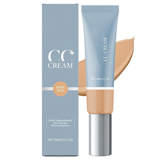 Cc Cream for Older Women, Cc Cream Liquid Foundation, Moisturizing, Non-sticky, 1.8 fl oz/30ml (Dark Color, S)