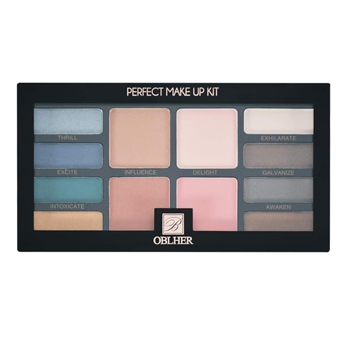 2Pcs Makeup 8-Earth-Color Eyeshadow Palette Velvet Matte and Fine Pearls Combined with 1 Color Powder 2 Blush 1 Micro Coffee Face Highlighter Powder a Combination of Cold and Warm Colors
