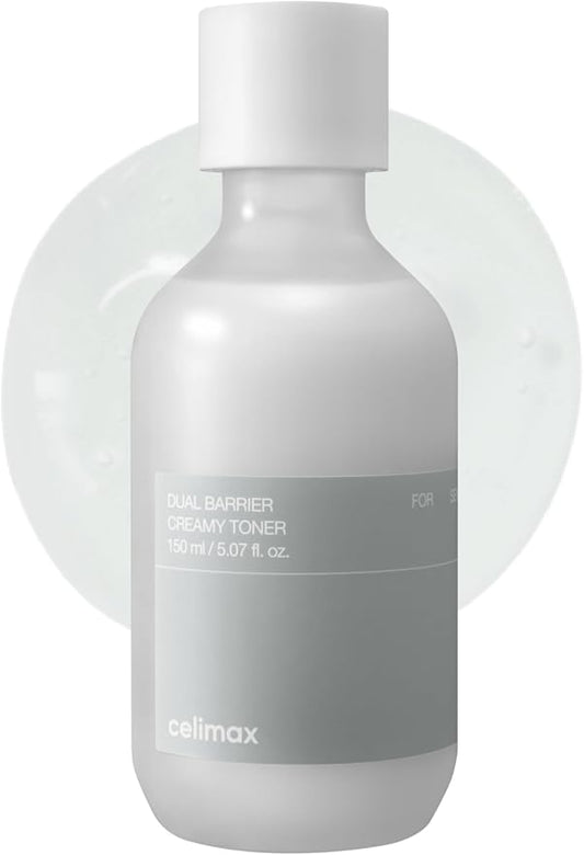 celimax Dual Barrier Creamy Toner | with Ceramides, Peptide, Oil & Alcohol Free, Facial Astringent, Hydrating, Calming, Soothing, Non Irritating,150ml