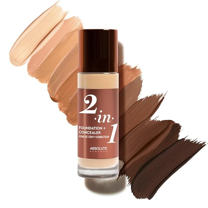 Absolute New York 2-in1 Foundation + Concealer (Neutral Shell, 1.41 fl oz pack of 1)