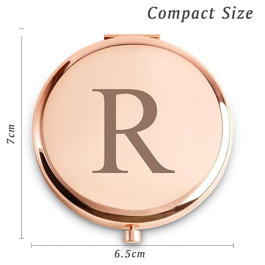 Personalized Gifts for Women Girls, Initial Compact Mirror, Unique Mothers Day Birthday Gifts for Friends Mom Wife Grandma Sister Daughter, 2025 Graduation Gifts for Her College Medical High School
