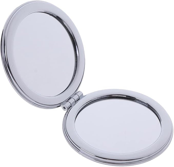 AKOAK 1 Pack Compact Mirror, Portable Quicksand Pocket Travel Makeup Mirror, Folding Hand-held Double Sided 1x/2x Magnifying Glass, Great Gift for Women and Girls (Purple)