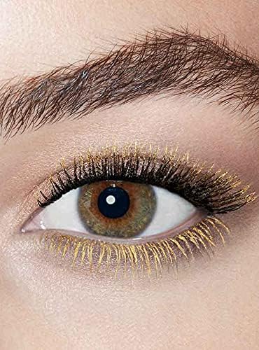Maydear Gold Mascara for Eyelashes, Waterproof Colored Mascara Long Lasting Smudgeproof Color Mascara for Women Fast Dry Lengthening Eye Makeup Party Stage Use