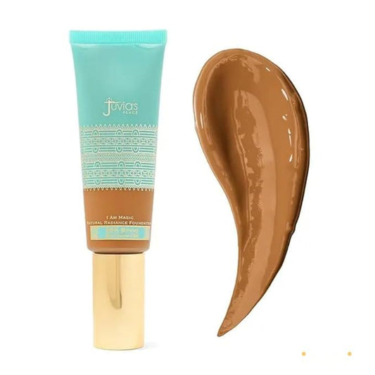 Juvia's Place I Am Magic Natural Radiance Foundation - 340Kampala - Full Coverage Liquid Foundation Makeup for Dry, Mature, Aging, and Combination Skin - Lightweight Longwear Base with Radiant Finish