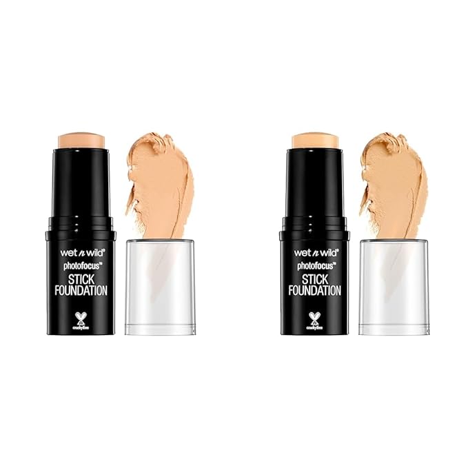 wet n wild Photo Focus Matte Foundation Stick Makeup Shell Ivory & Soft Ivory | Vegan & Cruelty-Free