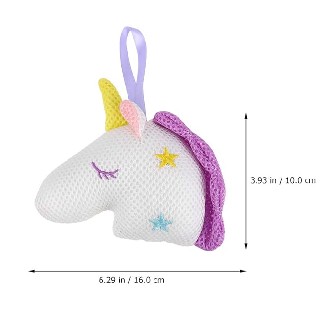 2pcs Unicorn Bath Mesh Balls Exfoliating Shower Sponge for Adults Cartoon Design White Pink Material Gentle Massage Deep Cleansing