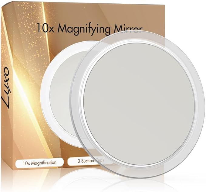 Luxo Magnifying Mirror, Small Magnifying Mirror Suction Cup (10X)