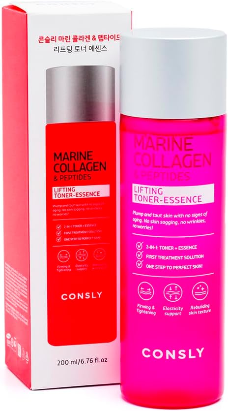 Toner Essence | 2-in-1 Face Toner and Essence | Hydrating, Firming & Revitalizing Korean Skincare | for All Skin Types | 200ml / 6.76 fl oz (Marine)