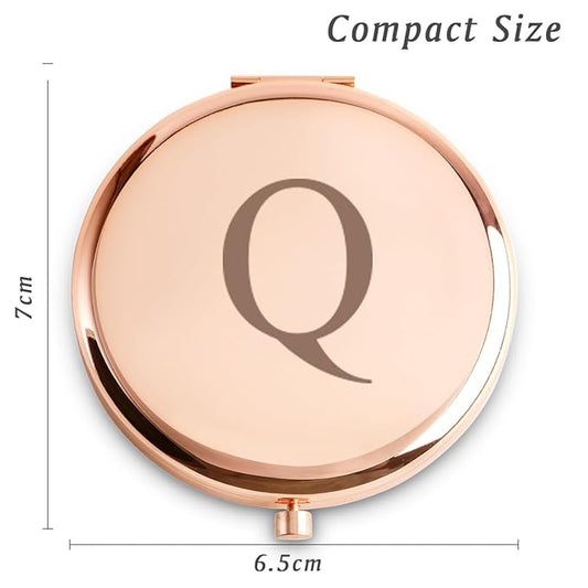 Personalized Gifts for Women Girls, Initial Compact Mirror, Unique Mothers Day Birthday Gifts for Friends Mom Wife Grandma Sister Daughter, 2025 Graduation Gifts for Her College Medical High School