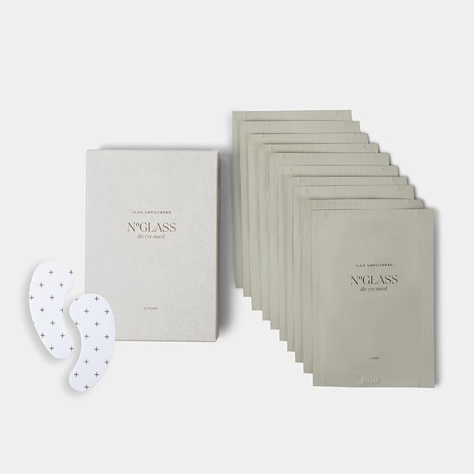 + Lux Unfiltered Cooling Under Eye Patches - Anti-Slip Caffeine Inflused Korean Eye Mask - Reduces Puffiness, Brightens, & Hydrates Skin - Fragrance Free, Vegan, & Cruelty Free - 10 Count