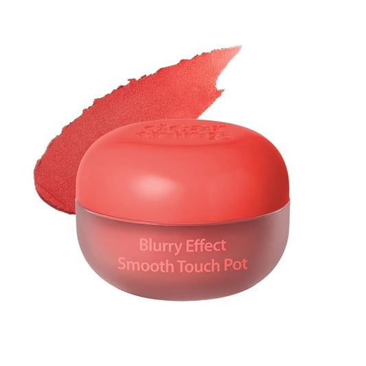 MILKTOUCH dearthing Blurry Effect Smooth Touch Pot - Lip and Blush, Soft Airy Matte Finish, Vivrant Color (03 Spring Fever, 0.16 Fl Oz)