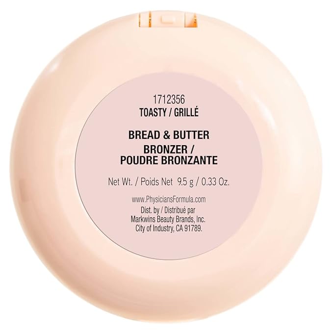 Physicians Formula Murumuru Bread & Butter Bronzer Toasty, Nourishing Blend for Luminous Finish, Dermatologist Tested, Hypoallergenic, Vegan & Cruelty-Free