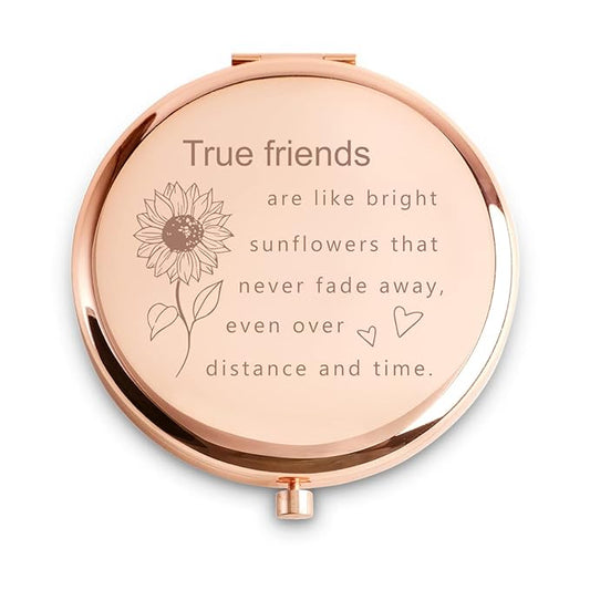 Friendship Gifts for Women Girls, Personalized Compact Mirror, Mothers Day Birthday for Gifts for Female Friends Bestie Bestfriend, 2025 Graduation Gifts for Her Middle High School College