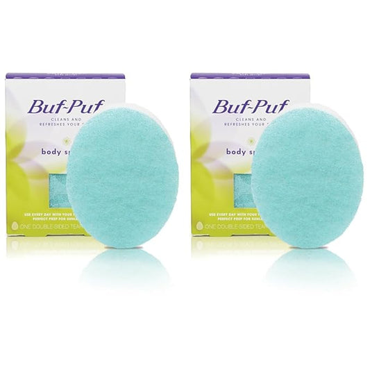 Buf-Puf Body Sponge, Bath Sponge, Dermatologist Developed, Cleanses Skin of Dirt, and Excess Oil, Reusable, Exfoliating, 1 Count (Pack of 2)