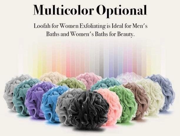 Baul Service and Supply -Loofah Bath & Shower Sponge- Back & Body Soft Mesh Exfoliating Scrubber Used for All Skin Types [Unisex Adults/Unisex Kids] (Black)