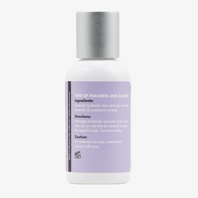 100% Natural Lavender Gel Toner | Organic | Alcohol Free with Aloe Vera | Hydrating, Soothing, Pore Minimizing, Antioxidant Skin Care | Made in The USA