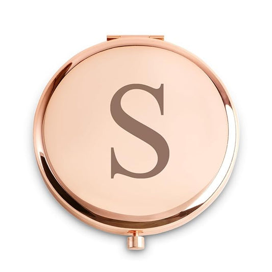 Personalized Gifts for Women Girls, Initial Compact Mirror, Unique Mothers Day Birthday Gifts for Friends Mom Wife Grandma Sister Daughter, 2025 Graduation Gifts for Her College Medical High School