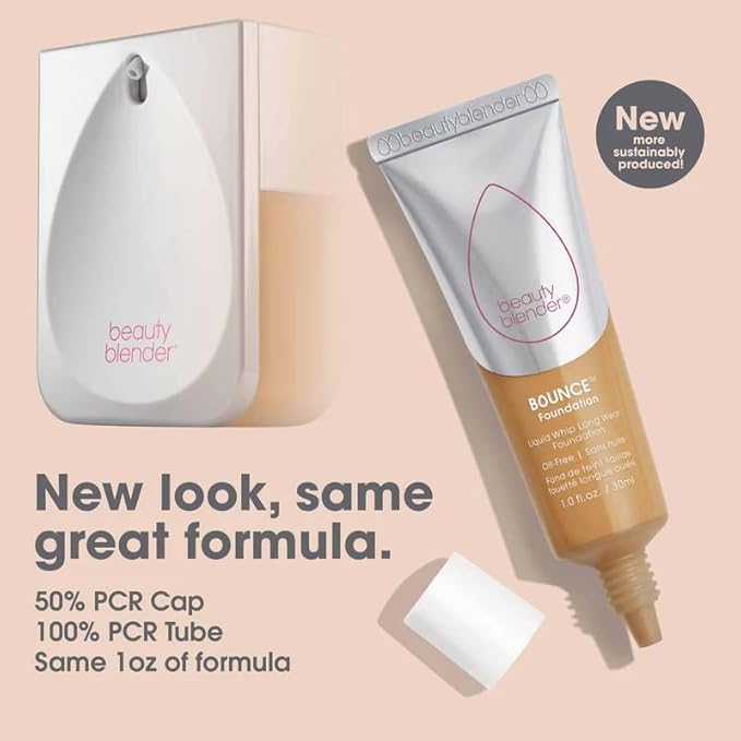 Beautyblender Bounce Liquid Whip Long Wear Foundation, Full Coverage Natural Matte Makeup Foundation, Oil Free 24 Hour Wear, 4.35 W Deep Pecan Version 2.0