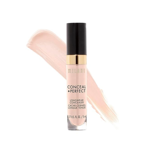 Milani Conceal + Perfect Longwear Concealer - Ivory Rose (0.17 Fl. Oz.) Vegan, Cruelty-Free Liquid Concealer - Cover Dark Circles, Blemishes & Skin Imperfections for Long-Lasting Wear