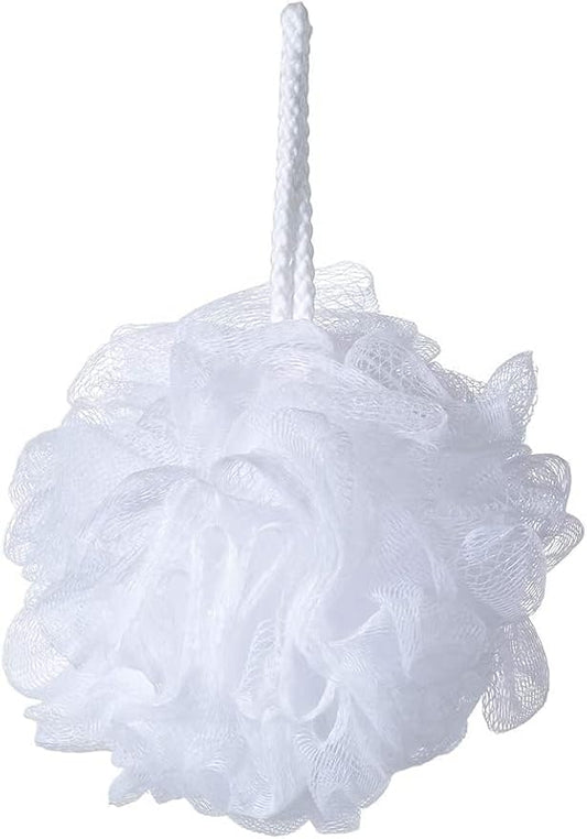 Baul Service and Supply -Loofah Bath Sponge & Glove Bundle- [Full Body Exfoliation White Set w/Soft Mesh Sponge & Glove- Unisex Adults/Unisex Kids] [2 pc Included]