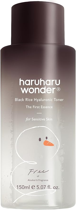 haruharu Wonder Black Rice Hyaluronic Toner for Sensitive Skin, Alcohol-Fragrance Free, Soothing, Hydrating, Holiday Stocking Stuffers, Glass Skin, Korean Skin Care, 10.1 fl.oz (Christmas Edition)