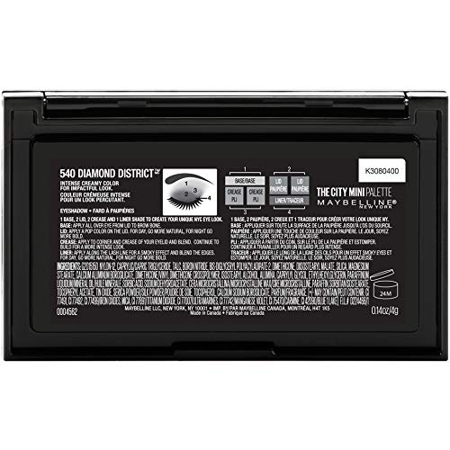 Maybelline New York The City Mini Eyeshadow Palette Makeup, Diamond District, 0.14 Oz