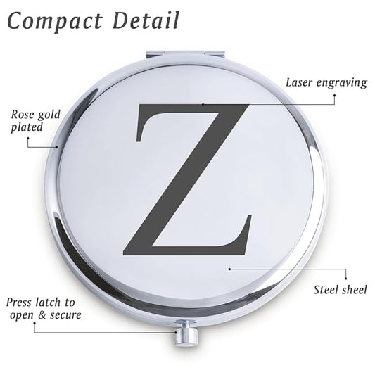 Personalized Gifts for Women Girls, Initial Compact Mirror, Unique Mothers Day Birthday Gifts for Friends Mom Wife Grandma Sister Daughter, 2025 Graduation Gifts for Her College Medical High School