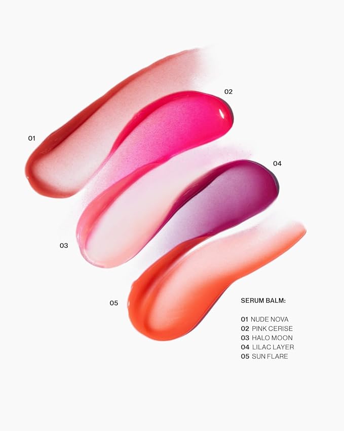 MAKE Beauty Serum Balm Hydrating Lip Oil. Vegan Moisturizing Lip Gloss with Plumping Effect. Lip Treatment Cream for Soft, Smooth, Shiny Lips - Shade, Nude Nova