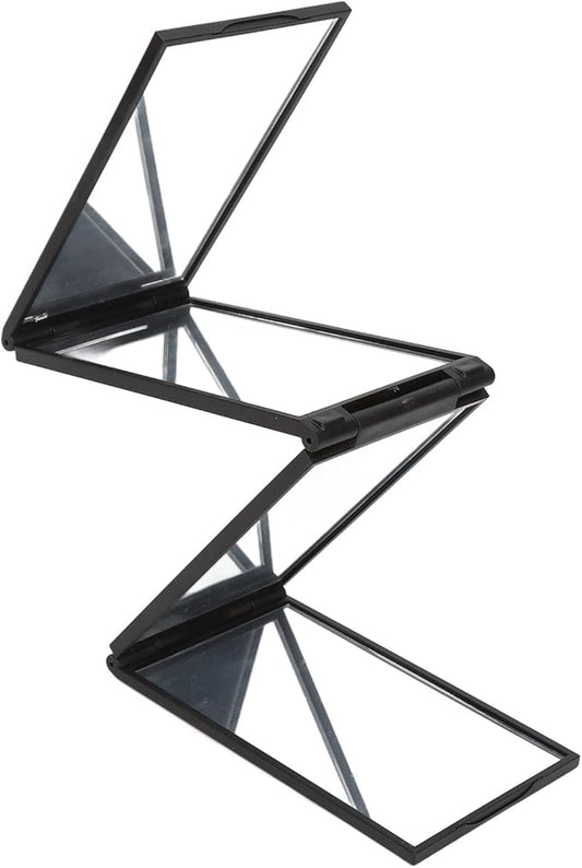 4 Way Mirror, Hair Mirrors 360 Degree Makeup Mirror Panel Foldable Haircut Handheld Plastic Frame Desktop for Braiding Hair Cutting Colouring Styling Home Multifunctional Portable No Blind Area