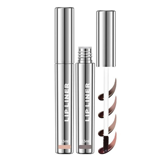 2PC Pipe-off lip liner stain,Nude Matte Tint,Non-Fading, Full Coverage,light brown/dark brown/burgundy long-lasting,line tattoo high-color Tint,Smudge-Proof,Waterproof(#2 Neutral Mauve+#4 Cool Cocoa)