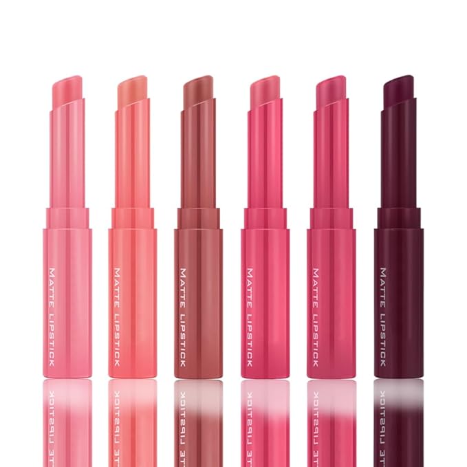 6-Color Velvet Matte Lipstick Balm-in-Pencil for Lips Makeup, Ultra Hydrating, Long-Lasting High lmpact Color Soft Finish, Waterproof Moisturized Lips