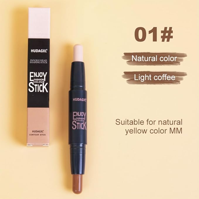 4 colours Highlight Contour Stick, 2 in 1 Makeup Shading Stick Waterproof Long Lasting nature Matte Face Concealer Highly Pigmented Concealer