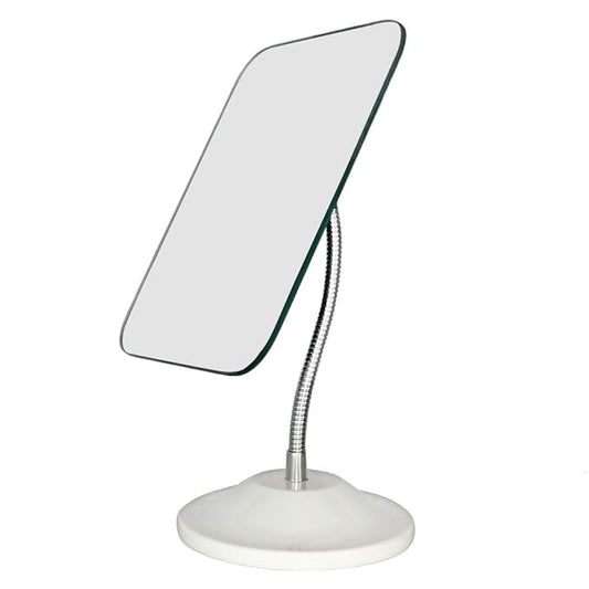 YEAKE Adjustable Flexible Gooseneck Makeup Mirror,360°Rotation Folding Portable Desk Vanity Mirror with Stand Shower Shaving Cosmetic Mirror Square