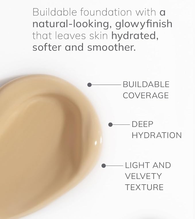 Farmasi Air Glow Foundation, Deeply hydrating and Lightweight Skincare Effects, Sea-Water formula, Natural-looking Skin Hydrated Softer and Smooter, Buildable Hylauronic Coverage 1 Fl Oz / 30 ML - N12