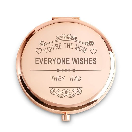 Mom Gifts from Daughter Son, Personalized Compact Mirror, Sentimental Mothers Day Birthday Gifts for Mom, Unique Present for Mother Parents