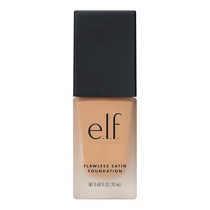 e.l.f. Flawless Satin Foundation, Lightweight & Medium Coverage, Semi-Matte Finish, Vegan & Cruelty-Free, Sand, 0.68 Fl Oz (20mL)