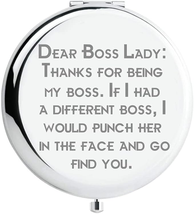 Bosses Day Funny Boss Office Makeup Mirror from Coworker Colleague Birthday Present Idea for Male or Female Bosses Coworkers