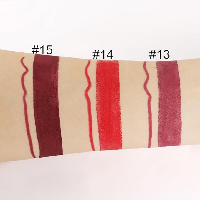 BINGBRUSH 2 IN 1 Lip Liner & Lipstick Makeup Set, Dark Red Matte Metallic Lipliner Set for Black Mature Women Waterproof Long Lasting Gift Set (3Pcs Set05-Matte:13#14#15#, 3Pcs)