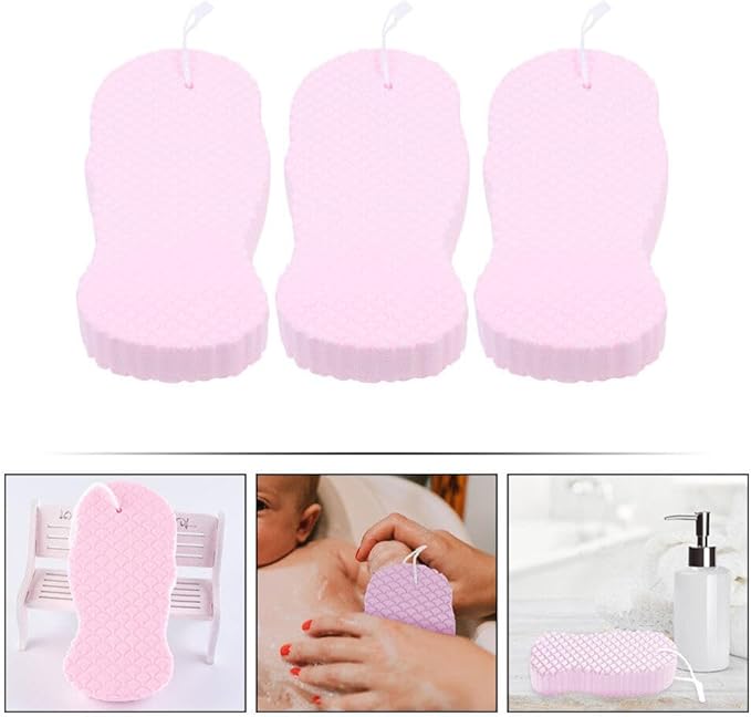 3pcs Bath Sponge Supple Shower Sponges for Gentle Cleaning Lightweight Exfoliating Brushes for Daily Bathing for Newborns and Travel