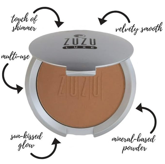 ZUZU LUXE Mineral Bronzer- Natural Ingredients, Refillable Compact, & Shimmer Finish, 0.32 oz