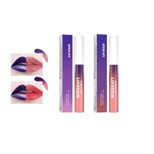 2PCS Pipe-off lip liner stain,line tattoo high-color Tint,Smudge-Proof,Waterproof,light brown/dark brown/burgundy long-lasting,Nude Matte Tint,Non-Fading, Full Coverage（#1+#2）