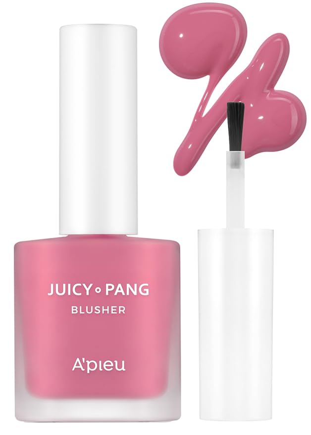 A'PIEU Juicy-Pang Water Blusher [PK02] (0.31 fl oz) - Dewy-Liquid Cheek Color with Fruity Tint and Soft Blendable Texture. Fruit Extract Blend, Rose Flower Water.