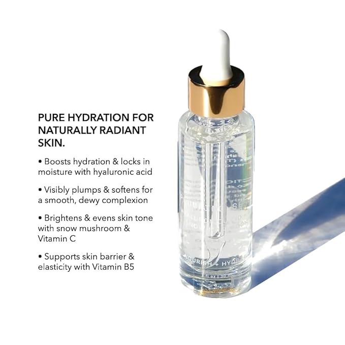 Pretty Farm Girl Hyaluronic Plumping Serum with Vitamin B5 and Snow Mushroom – Lightweight Hydrating Face Serum for Daily Skincare Routine – All Skin Types - 1 oz