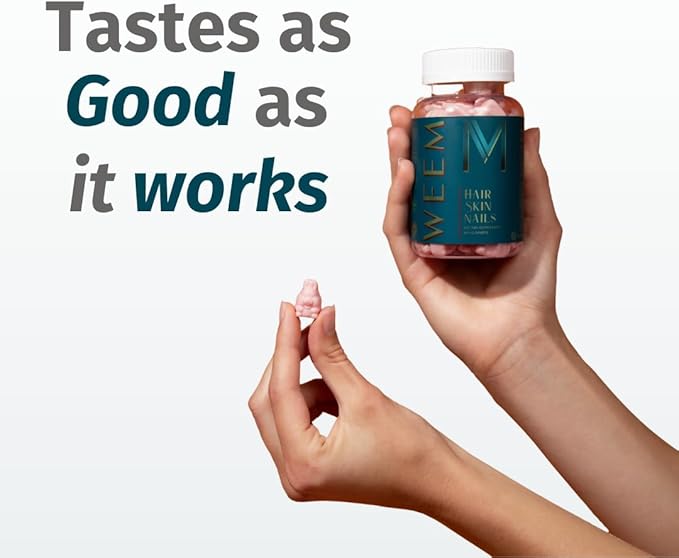 WEEM Hair Skin and Nails Gummies - Supports Healthy Hair - Vegan biotin Vitamins for Women & Men Supports Faster Hair Growth, Stronger Nails, Healthy Skin, Extra Strength (3)