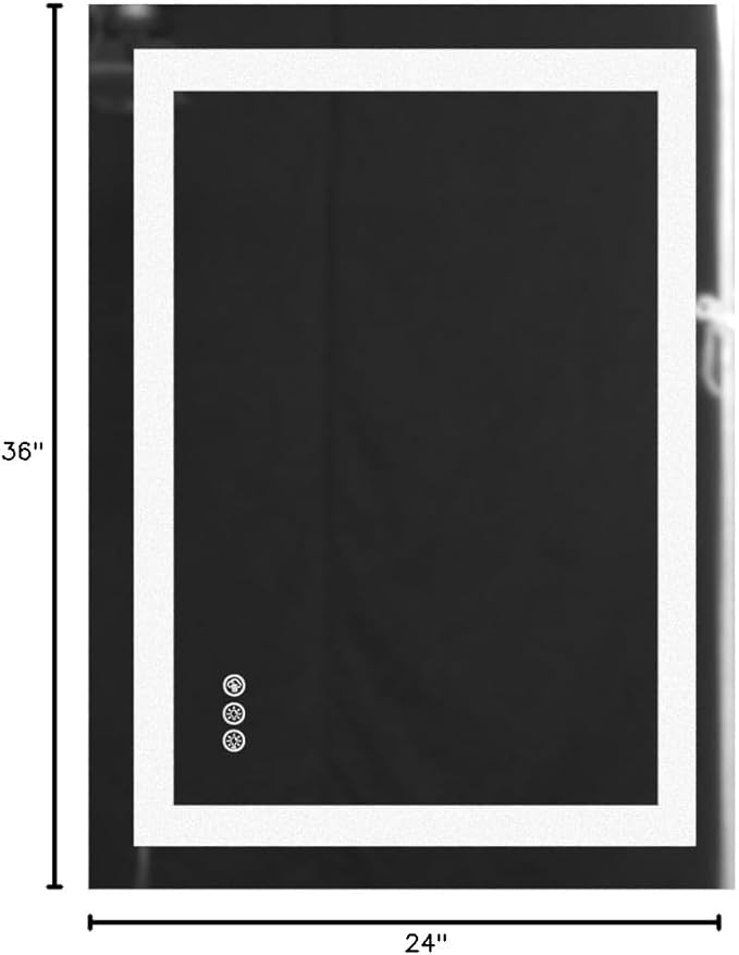 24x36 Inch RGB LED Bathroom Mirror Front Light and RGB Backlit Lighted Vanity Mirror for Bathroom Wall Mounted Dimmable Anti Fog Memory Shatter-Proof IP54 Waterproof Horizontal/Vertical