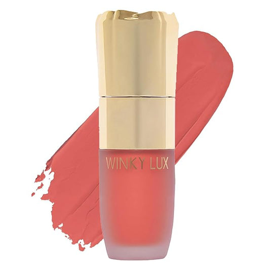 Winky Lux Cheeky Rose Liquid Blush, Gel-Cream Blush with Buildable Color, Lightweight Velvet Finish for Long Lasting Color, Deep Coral, Darling
